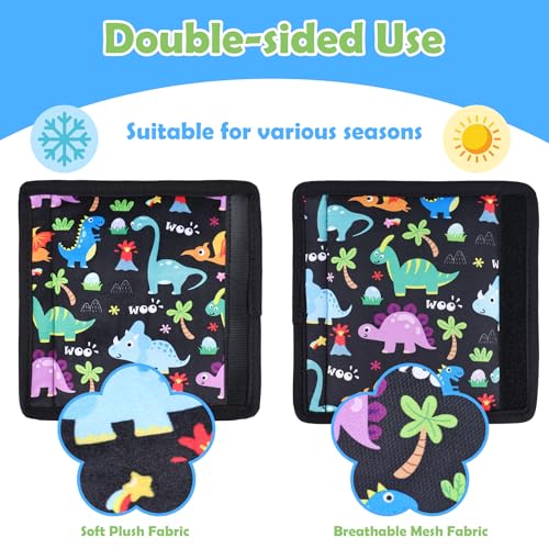 3 Pcs Car Seat Stroller Straps Pads for Baby, Soft Shoulder Strap and Crotch Covers, Universal Shoulder Straps Pads for Car Seat, Pushchair, High Chair (Dinosaur) - color: Dinosaur