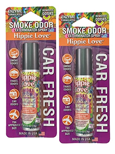 Smoke Odor Exterminator Air Fresh Spray, Your Ultimate Solution for Smoke and Household Odor Elimination 1 oz Spray (2 Packs, Hippie Love) - size: 1 Ounce (Pack of 2)