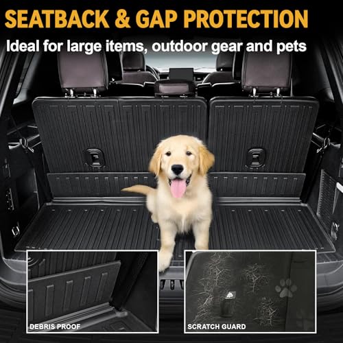 Cargo Mat for 2018-2024 Ford Expedition/Lincoln Navigator 7/8 Seats, Full Coverage All Weather Trunk Cargo Liner with 3rd Row Backrest Protectors (Not fit Max or L Model)