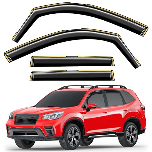 in-Channel Window Rain Guards Fit for Subaru Forester 2019 2020 2021 2022 2023 2024 Extra Durable Window Visors Window Deflectors Vent Visors Vent Shades Car Accessories-4 pcs 2-Q17 - size: Fit for 2019-2024 Forester