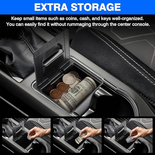 Autorder Coin Holder for Toyota Tacoma 2016-2023 Accessories - Armrest Insert Center Console Organizer with Coin Slot - ABS Plastic Secondary Storage Box - size: 2016-2023 Toyota TAcoma