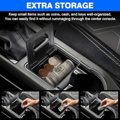 Autorder Coin Holder for Toyota Tacoma 2016-2023 Accessories - Armrest Insert Center Console Organizer with Coin Slot - ABS Plastic Secondary Storage Box - size: 2016-2023 Toyota TAcoma