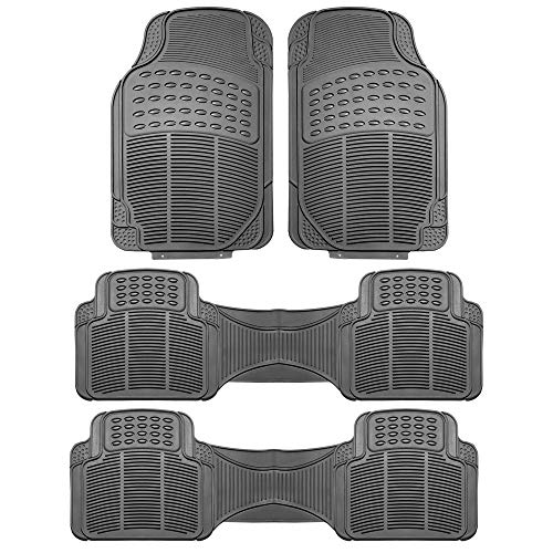 FH Group Car Floor Mats - Heavy-Duty Rubber for Cars, Universal Fit 3 Rows Full Set, Trimmable ClimaProof Floor Mats, For SUVs, Truck, Gray - color: Gray, style: 3 Row Set
