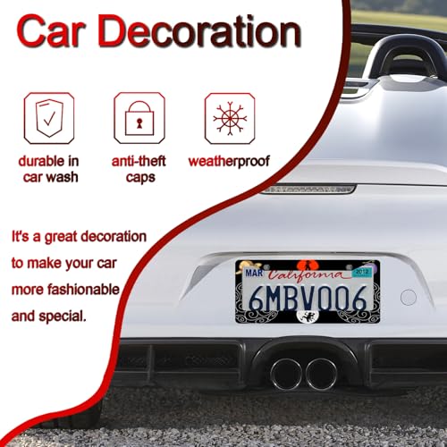 Anime one License Plate Frames，Anime Piece Car Accessories for Women & Men，Cute License Plate Holder，Aluminum License Plate Frame Fits Standard US Vehicles Size 12.2 x 6 Inch (Black-2pcs)