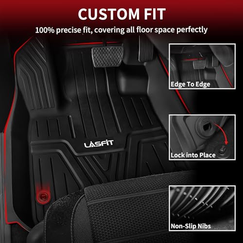 LASFIT Floor Mats & Trunk Mat with Backrest Mat for Honda Pilot 2023-2025 2026, Split & One-Piece Foldable Seating All Weather TPE Floor Liners 1st & 2nd & 3rd Row & Cargo Mat with Seatback Mat, Black - style: 5）For Honda Pilot | ‎2023-2026 | Combo Set