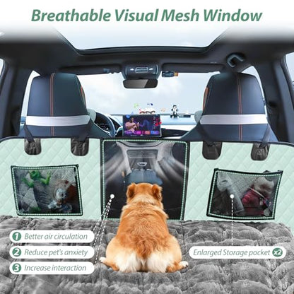 Dog Car Seat Cover Set for Back Seat, Back Seat Cover + Pet Bed Mat Perfect with Mesh Window, Hammock 600D Heavy Duty Scratch Proof Nonslip Durable Soft Back Seat Covers for Cars Trucks and SUVs - color: Grey