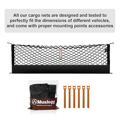 Muslogy Truck Bed Cargo Net Trunk Netting Compatible with 2018-2025 2026 Toyota Camry Accessories, Pickup Cargo Organizer SUV Sedan Storage Net w/Heavy Duty Carabiners - style: 2018+ Camry