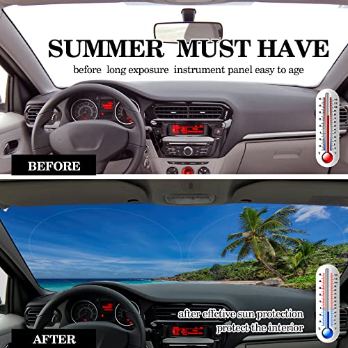Windshield Sun Shade Foldable Car Front Window Covers for Car Accessories Sun Heat UV Rays Visor Protector Protection for Universal Cars SUV Truck(Beach) - style: Beach