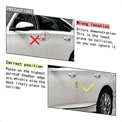4Pcs Universal Real Carbon Fiber with 2mm Twill Woven Texture Door Edge Guard Paint Scratch Bumper Protector Anti Door Slam Silver Protective Pad Sticker Cover Protective Film - size: S