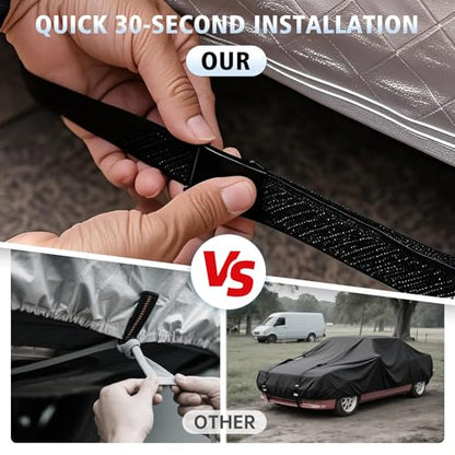 Car Cover, 360° Underbody Wrap Design, All-Weather Waterproof Car Cover, Suitable for Sedans, Vehicle Body Length up to 177 in - size: 1（Sdean-A0）