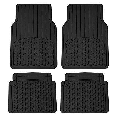 FH Group Automotive Floor Mats - Heavy-Duty Rubber Floor Mats for Cars, Universal Fit Full Set, ClimaProof Floor Mats, Trimmable Floor Mats For Most Sedan, SUV, Truck Floor Mats Black - color: BLACK