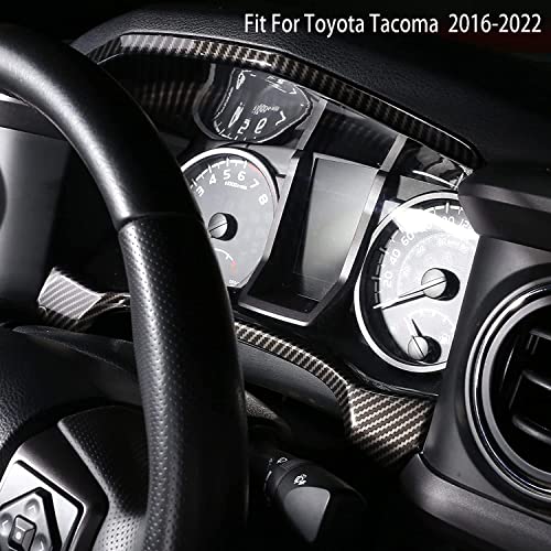 Car Accessories Fit for Toyota Tacoma 2016-2022 2023 Inner Look Central Console Dashboard Panel Cover Trim Frame (Carbon Fiber Style) ABS 2PCS - color: Carbon Fiber Style