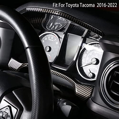 Car Accessories Fit for Toyota Tacoma 2016-2022 2023 Inner Look Central Console Dashboard Panel Cover Trim Frame (Carbon Fiber Style) ABS 2PCS - color: Carbon Fiber Style