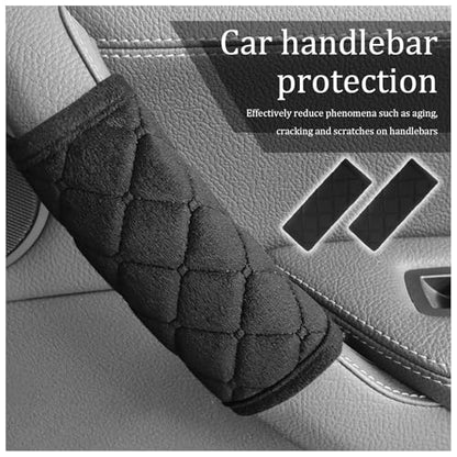 2PCS Car Door Handle Cover,Soft Interior Car Door Handle Scratch Protector with Magic Stick,Universal Cars Grab Handles Cover Cars Interior Accessories for Trucks SUVs