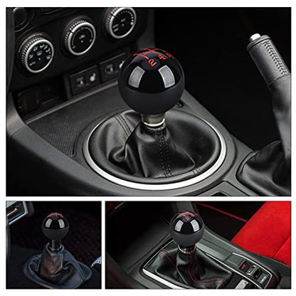 5 Speed Car Racing Gear Shift Shifter Knob, Resin Polished Round Ball Shift Knob with 3 Adapters Compatible with Manual Car (Black 5) - color: 5 Speed(Black)