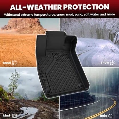 LASFIT Floor Mats & Trunk Mat for 10th Honda Accord Sedan 2018-2022 Gasoline & Hybrid, All Weather TPE Custom Fit Floor Liner, 1st & 2nd Row & Cargo Mat Full Set, Black - style: 3）For Honda Accord | 2018-2022 | Full Set