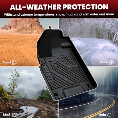 LASFIT Floor Mats & Cargo Mat for Honda Passport 2019-2025, All Weather TPE Custom Fit Car Floor Liner, 1st & 2nd Row & Trunk Mat, Black (EX-L/TrailSport/Elite/Touring/Sport/Black Edition) - style: 3）For Honda Passport | 2019-2025 | Full Set