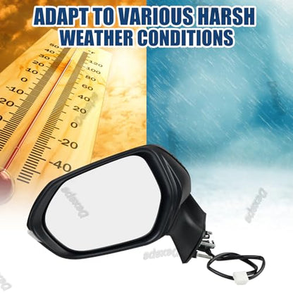 Driver Side Mirror Assembly Compatible with Toyota Corolla 2020-2025 Heated Power Adjustable Glass Replace 8794012L00, TO1320392, 8794002929, 8794002917 Black (5Pin Left) - style: 5pin Left