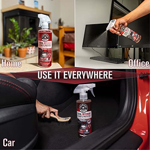 Chemical Guys Total Interior Cleaner & Protectant 128 oz Black Cherry Scent All-in-One Interior Cleaner for Leather, Vinyl, Plastic, Glass, Carpet & More Residue-Free Finish - size: 128 Fl Oz (Pack of 1), style: Black Cherry