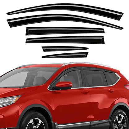 Rain Guards Compatible with Honda CR-V 2017 2018 2019 2020 2021 2022, Tape-on Durable Side Window Sun Wind Deflectors, 2017-2022 CRV Rain Guard Black 6 PCS - size: Fit for Honda CR-V 2017-2022