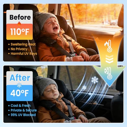 KUST Car Window Shades for 2010-2024 Toyota 4Runner Accessories, Breathable Mesh Magnetic Window Covers, Rear Back Side Window Sun Shades UV Block Privacy Protection for Baby Camping Napping 2PCS - size: FOR | Toyota 4Runner 11-23 (Pack of 2 Rear Side)