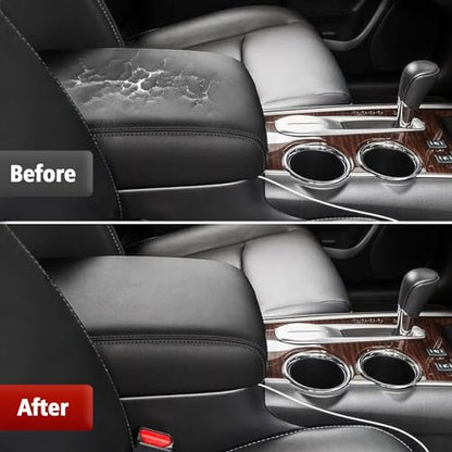 KBH Center Console Cover Replacement for Infiniti QX60 / JX35 & Nissan Pathfinder 2013-2020, Vinyl Leather, Car Armrest Upholstery, Anti-Scratch, Black - color: Black