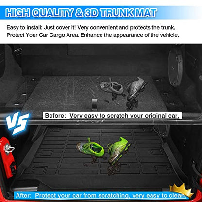 Cartist Cargo Liner Fits for Jeep Wrangler 4XE 2021 2022 2023 2024 2025 2026 (Not for 2 Door and JL Unlimited Models) All Weather Trunk Mat for Wrangler 4XE Accessories TPE Heavy Duty - size: 6)Jeep Wrangler 4XE【2021-2025】