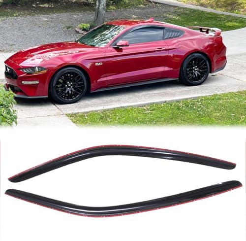 2pcs Original Shatterproof Rainproof Side Window Wind Deflectors for Mustang 15-24,Tape On Rain Guard Sets,Vent Window Deflector,Nice Looking Window Visors fit for Ford 2015-2024 Mustang 92359 - size: 2pcs for 2015-2024 Ford Mustang