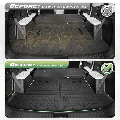 Cargo Liner for Hyundai Santa FE 2024 2025 2026, All Weather Cargo Mat for Santa Fe Accessories, Heavy Duty Trunk Mat with Backrest Mats, Car Accessories - size: 6)Hyundai Santa FE 24-26
