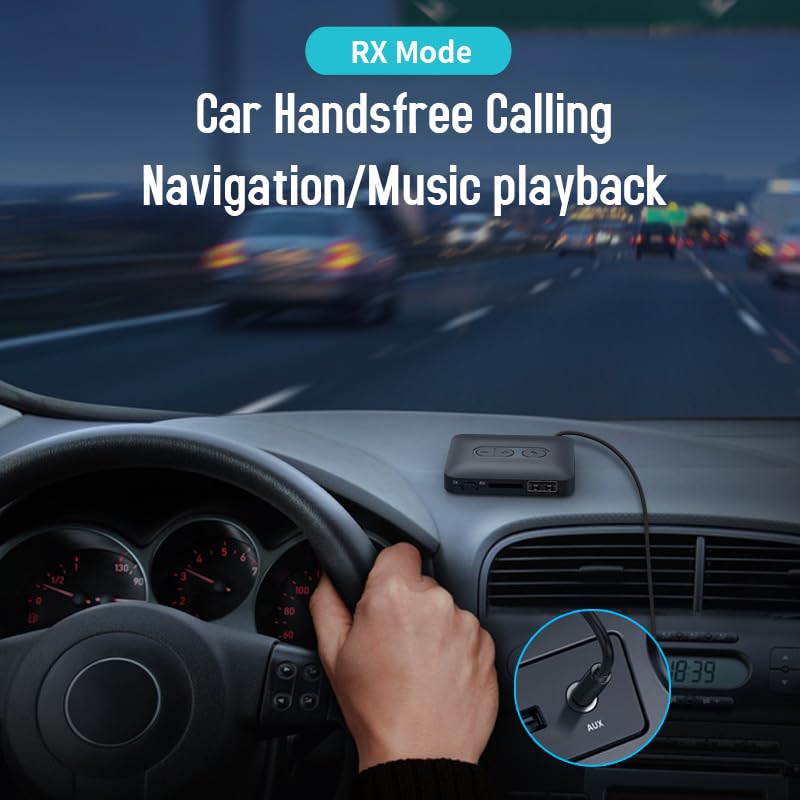 Bluetooth 5.3 Car Adapter AUX Receiver，Suitable for car/Smartphone/Tablet/Bluetooth Speaker/Hands-Free Calling