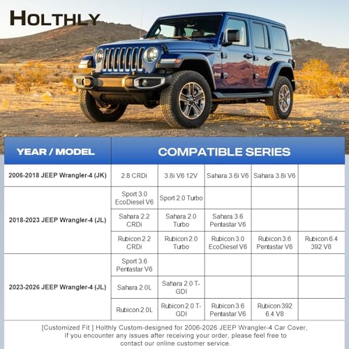 10 Layers Car Cover Custom Fit for Jeep Wrangler 4Door 4dr, Waterproof All Weather for Automobiles, Outdoor Full Cover Sun Dust Rain Protection with Cotton. Silver - size: Custom Fit for JEEP Wrangler-4
