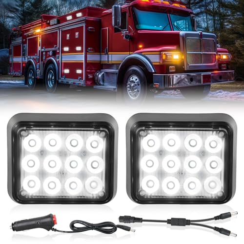 Nilight 12LED Magnetic Wireless Trailer Lights 2PCS Rechargeable Portable Hazard Beacon Warning Light White Emergency Strobe Light for Trucks Trailers Vehicles Cars Bus Surface Mount - color: 12LED White