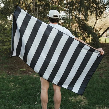 Sprints Athletic Running Towel, Full-Sized, Car Seat Cover - Performance Microfiber (Midnight Boardwalk Stripe) - color: Midnight Boardwalk Stripe