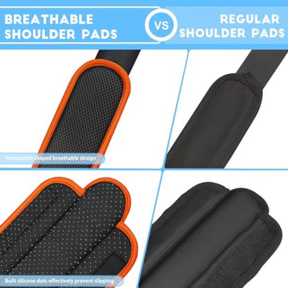 ZINZ 2-Pack Universal Shoulder Pad with Ultra Thick Cushion for Bag Luggage Bag Crossbody, Plus Long & Anti-Slip & Breathable,Grey-Orange Edge - color: Grey-Orange edge