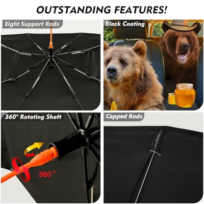 Funny Bear Car Windshield Sun Shade Umbrella Foldable Car Foldable Umbrella Sunshade for Front Window Block UV Rays Car Accessories Auto Windshield Sun Shades Cover - color: Funny Bear