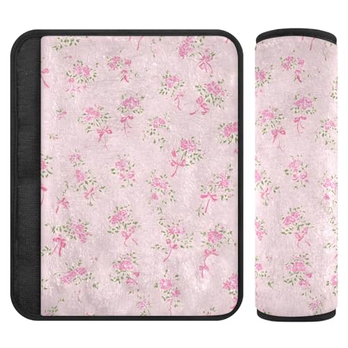 Bolaz Pink Small Floral Soft Seat Belt Cover Pad Seatbelt for Baby Kids Cushion Shoulder Strap Pads Flannel 2Pcs - color: Pink Small Floral, size: Small