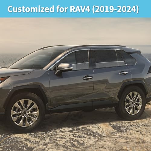 RAV4 Specific Side Window Sun Shades, 2019-2024 Rear Vehicle Interior Shade for Baby Mesh Car Window Covers, Breathable, UV Protection and Heat Insulation (RAV4（2019-2024）, Rear Side-2pcs) - size: Rear Side-2pcs