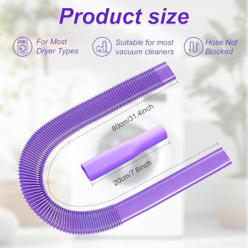 Upgraded Dryer Vent Cleaner Kit: Universal Vacuum Hose Attachment for Lint Removal Fits All Vacuums Cleaner Dryer Cleaning Tools for Clogged Ducts (Purple) - color: Purple