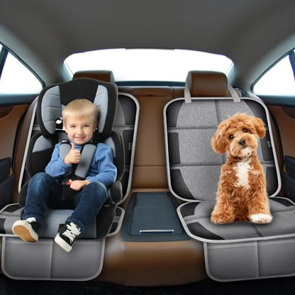 Meolsaek Car Seat Protector, Non-Slip Backing Will Not Leave Imprint, Waterproof Thicker Car Seat Cover for SUV, Sedan, Truck, Leather Car Seat Cushion (Gray Black) - color: Gray Black