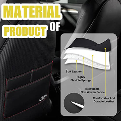 DEDC Tesla Model 3 Seat Back Protectors, Tesla Model Y Kick Mats, Tesla Model 3/Y Accessories, 2 Pcs Tesla Kick Mats Back Seat Protectors & 2 Pcs Mesh Cargo Net