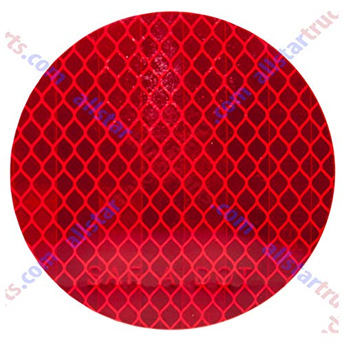 All Star Truck Parts 3" Inch Round DOT-SAE Amber/Red High Visibility Reflective Strong Stick-On Prism Reflector Weatherproof Trailer Camper RV Flatbed Fender Property Boat Marine (Red, Qty 4) - color: Red, size: Qty 4
