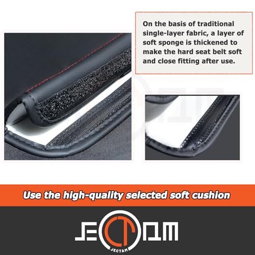 Car Seat Belt Cover Pads, Leather Seat Belt Cover, Universal Car Seat Belt Shoulder Strap Covers, Breathable Leather Soft Harness Pad Protect Your Neck and Shoulder, 2 PCS (Diamond-Red) - color: Diamond-Red