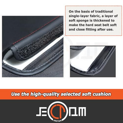 Car Seat Belt Cover Pads, Leather Seat Belt Cover, Universal Car Seat Belt Shoulder Strap Covers, Breathable Leather Soft Harness Pad Protect Your Neck and Shoulder, 2 PCS (Diamond-Red) - color: Diamond-Red