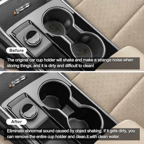 smabee Center Console Cup Holder Insert for Chevy Equinox 2025 2026 TPE Drinks Holder Box Organizer Car Interior Accessories Black - size: Center Console Cup Holder