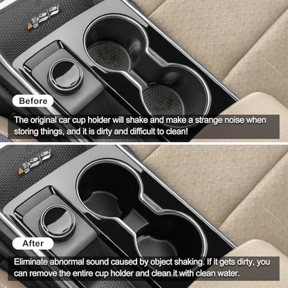 smabee Center Console Cup Holder Insert for Chevy Equinox 2025 2026 TPE Drinks Holder Box Organizer Car Interior Accessories Black - size: Center Console Cup Holder
