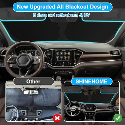 Car Windshield Sun Shade for 2014-2025 2026 Jeep Cherokee Sun Shade for Trailhawk Overland Limited Latitude Altitude Accessories Front Window Sunshade Sun Visor Windshield Cover UV Block - size: For 2014-2026 Jeep Cherokee