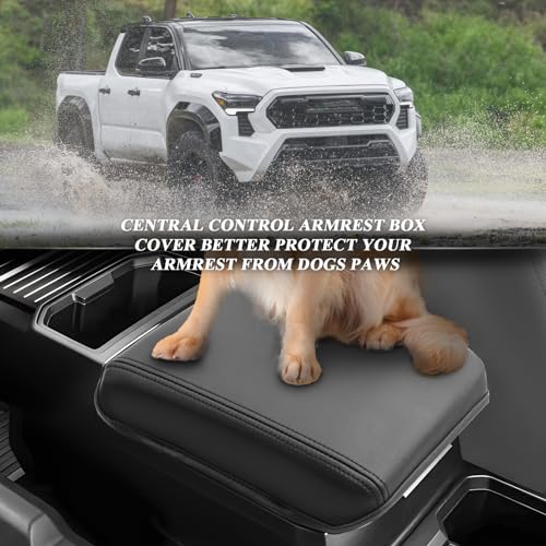 BIBIBO for 2024 2025 2026 Toyota Tacoma Center Console Cover Armrest 2024-2026 Toyota Tacoma SR /SR5/TRD PreRunner/Limited/Trailhunter/TRD Pro Arm Rest Cover 2024 2025 2026 Tacoma Accessories - color: Black-C for 2024 2026 Toyota Tacoma