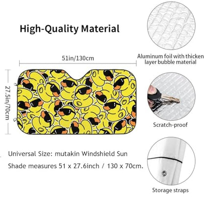 Duck Car Windshield Sunshade Front Window Sun Visor Protector Foldable Shield Cover for Truck SUV - color: Black10