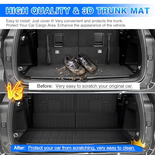 Cargo Mat Fits for Jeep Grand Cherokee L 2021-2025 2026, All Weather TPE Rear Cargo Liner Trunk Mat with 3rd Row Seatback Cover for Jeep Grand Cherokee L Accessories - size: 1)Jeep Grand Cherokee L 21+ Two-piece
