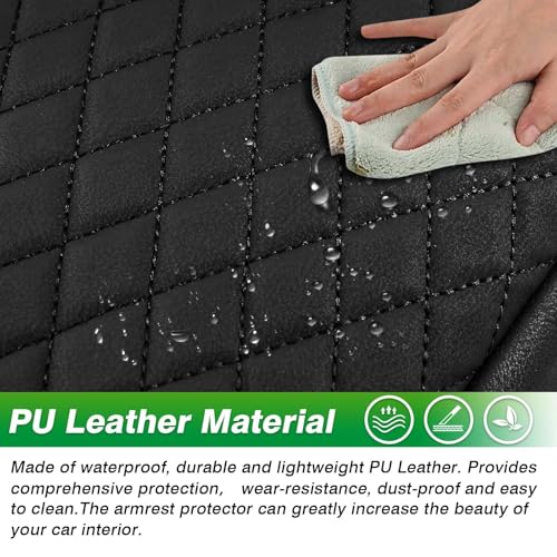 Shademax Center Console Cover Toyota RAV4 2019-2024 2025 Armrest Cover Cushion Pad for Toyota RAV4 Accessories PU Leather Armrest Seat Box Protector with Pockets Storage Bag